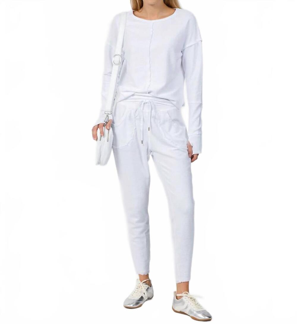 NEW WEARABLES kiefer soft textured crepe pants in white